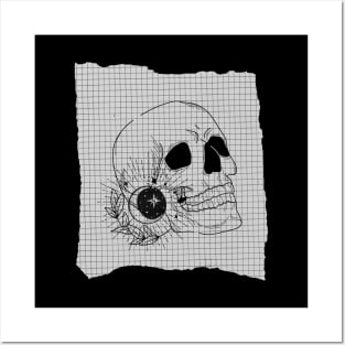 Black and White Skull Posters and Art